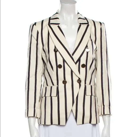 NEW VERONICA BEARD Empire Striped Double Breasted Style One-Button Dickey Jacket - Picture 10 of 10